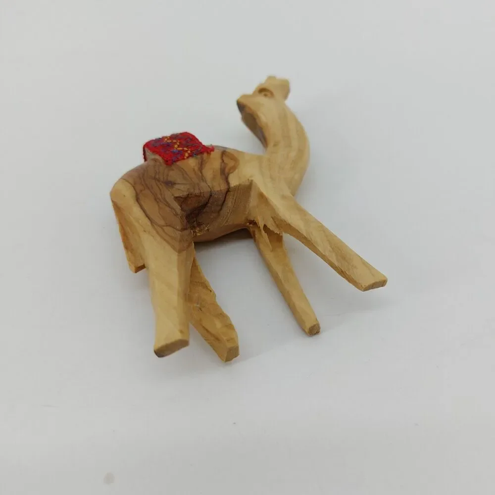 Camel Figure Olive Wood Nativity Hand Carved Crafted Israel Brown